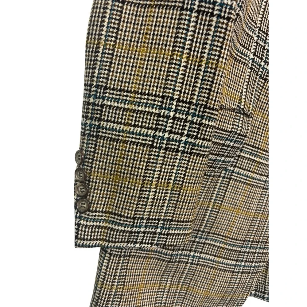vtv 1970s Haspel 42R Multi-Color Plaid Heavy Tweed Blazer Jacket Sport Suit Coat